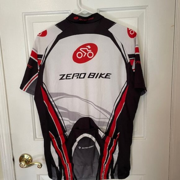 Zero Bike short-sleeve cycling jersey with red, black, and white design Large - Picture 3 of 3